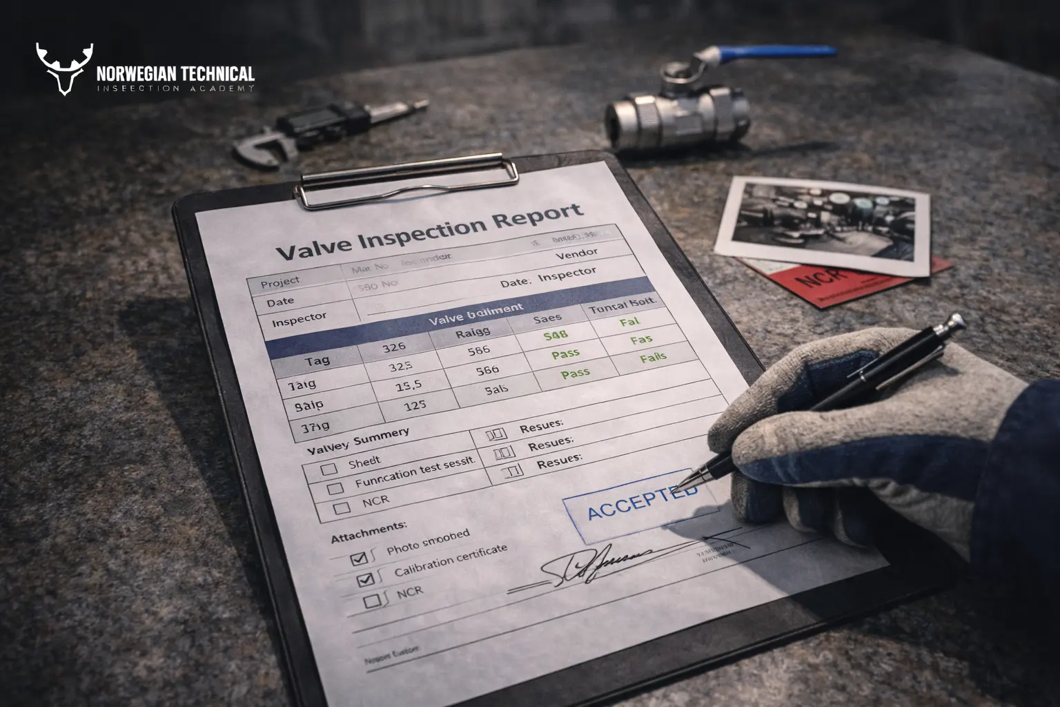 Write a Valve Inspection Report